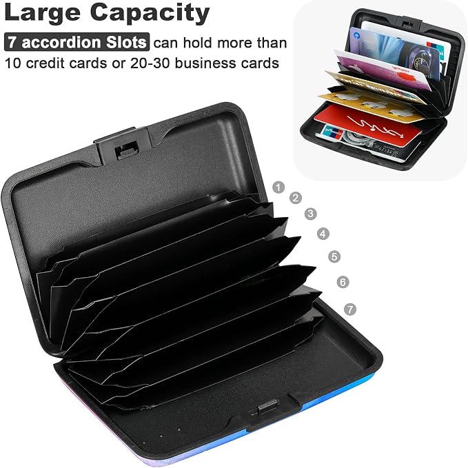 RFID Blocking Credit Card Protector Aluminum ID Case Hard Shell Business Card Holders Metal Wallet for Men or Women (One Butterfly) - Image 5