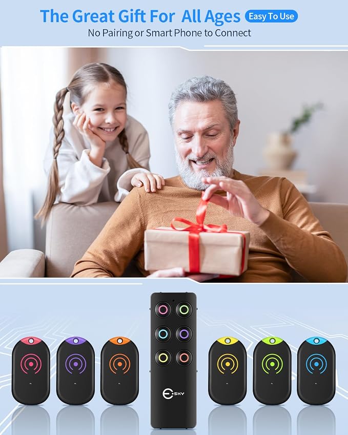 Esky Ultra Slim Key Finder Locator with 80dB Sound and 6 Receivers | Remote Wallet Tracker and Item Locators Beeper Tags for Finding Key, TV Remote, Wallet, Pets and Phone, Gifts for Women - Image 7