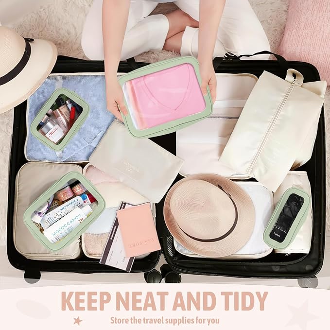 YOPCDJ 5PCS Diaper Bag Organizer Pouch Set, TSA Approved Toiletry Bag，Clear Waterproof TPU Makeup Bag Set Travel Organizer Bags for Women and Kids - Image 5