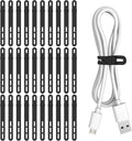 Donruby 30Pcs Silicone Cable Ties - Reusable & Washable with Adjustable Locking Buckles, High Elasticity Cable Management Straps for Home, Office, School, Travel Essential Cord Organizer (Black) by Donruby