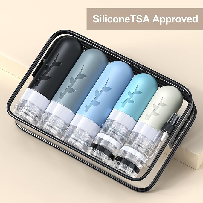 Aeomni 19 pack Travel Bottles for Toiletries, TSA Approved Silicone travel Size Containers for toiletries Set, Refillable & Leakproof Travel Bottles - Image 3