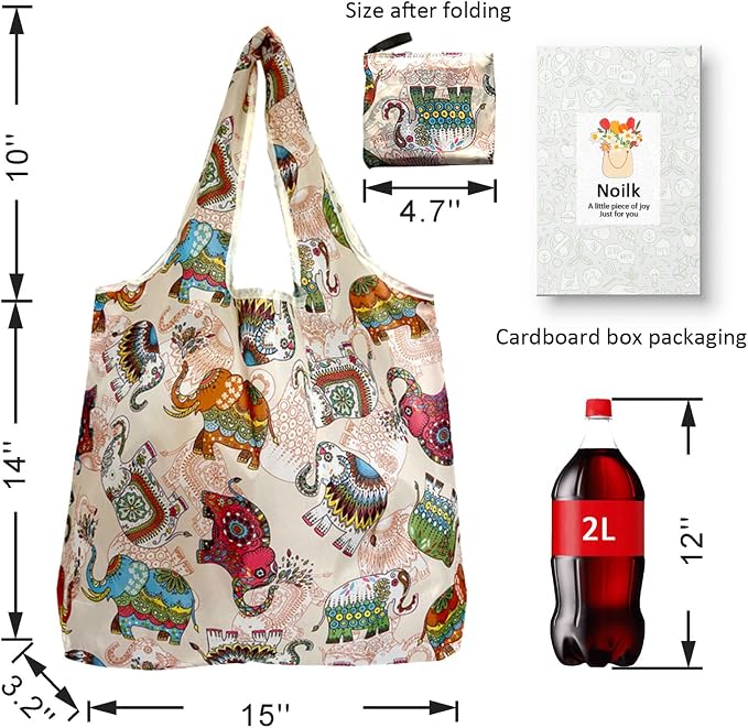 Foldable Reusable Grocery Bags, 4 Pack Large Shopping Tote Bags, Durable & Machine Washable Lightweight Totes for Travel, Groceries & Daily Essentials - Image 3