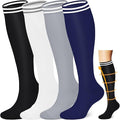 ACTINPUT Copper Compression Socks Men & Women 4 Pairs,Best Support for Nurses,Running,FLying,Athletic by ACTINPUT