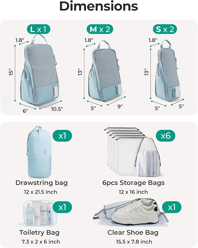 BAGSMART Compression Packing Cubes for Travel Essentials | 14 Set /6 Set /4 Set/2 Set, Lightweight, Durable - Image 3
