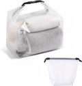 Cosmetic storage bag with dry and wet separation, wash bag, hand-held bag, portable storage bag, simple style,suitable for travel, fitness, swimming, outdoor rafting (White, 7.1in*6.3in*9.4in) by Unknown
