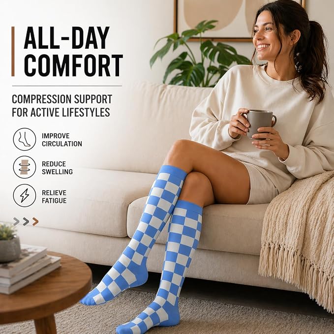 ACTINPUT Copper Compression Socks Men & Women 4 Pairs,Best Support for Nurses,Running,FLying,Athletic - Image 3