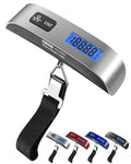 Luggage Scale Dr.meter Travel Essentials Luggage Weight Scale Backlight LCD | 110lb/50kg Electronic Balance Digital Postal Travel Accessories with Rubber Paint Handle Temperature Sensor Silver by Drmeter