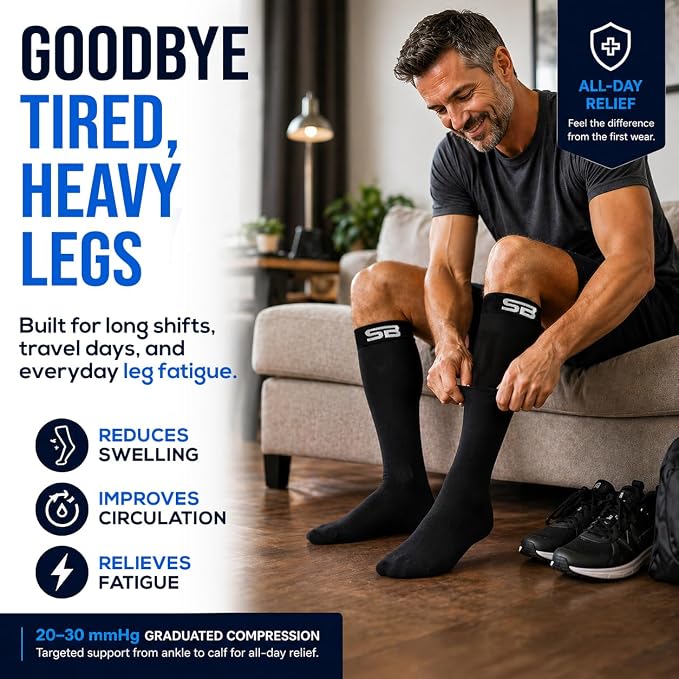 SB SOX Compression Socks for Men & Women (20-30mmHg) | Best Quality Compression Socks for Flying, Medical, Sports, Wide Calf Fit, Pregnancy, and Daily Wear. Trusted since 2016. - Image 2