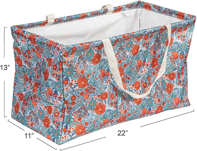 Household Essentials Flower Print Krush Container All-Purpose Utility Tote, Multicolor - Image 3