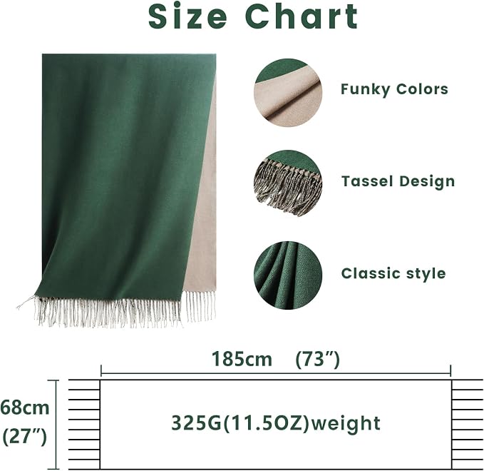 maamgic Women's Scarf Pashmina Shawls Blanket Scarf for Evening Dress | Soft Viscose Blend ,Lightweight,Large Scarf with Cozy Cashmere-Feel, Perfect For Weddings,Cruise Travel & Flights - Image 5