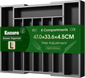 Kitsure Silverware Organizer, Bamboo Kitchen Drawer Tray, Black, Large | Expandable Drawer Kitchen Organizer, Cooking Utensils & Cutlery, Sturdy & Thickened Design, Storage Solution by Kitsure