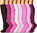 CHARMKING Compression Socks for Women & Men Circulation (8 Pairs) 15-20 mmHg Best Calf Socks Support for Athletic Cycling by CHARMKING
