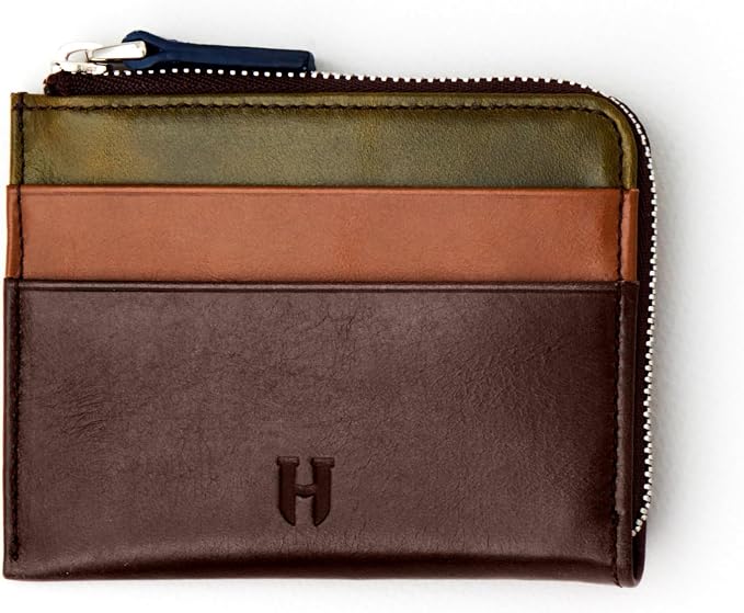 RFID Blocking Zipper Wallet, Slim Business Card Holder, Men & Women, Handcrafted Full-Grain Leather, Gift Box & Pouch, Christmas & Birthday, Brown (Plus Colors) - Image 7