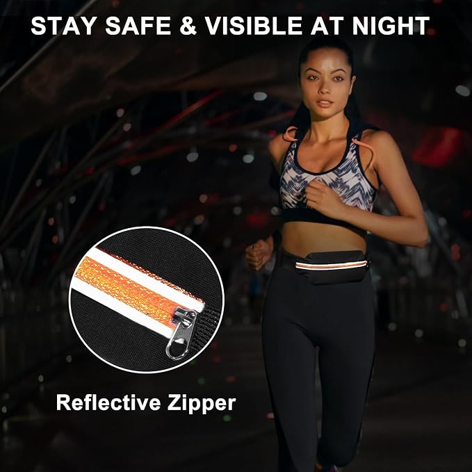 Running Belt Fanny Packs for women and men,Belt Bag for Hiking Cycling Workout,Reflective Fanny Packs for Men Runners Belt Compatible with iPhone13,12 pro,Travelling Money Phone Holder for Running - Image 6