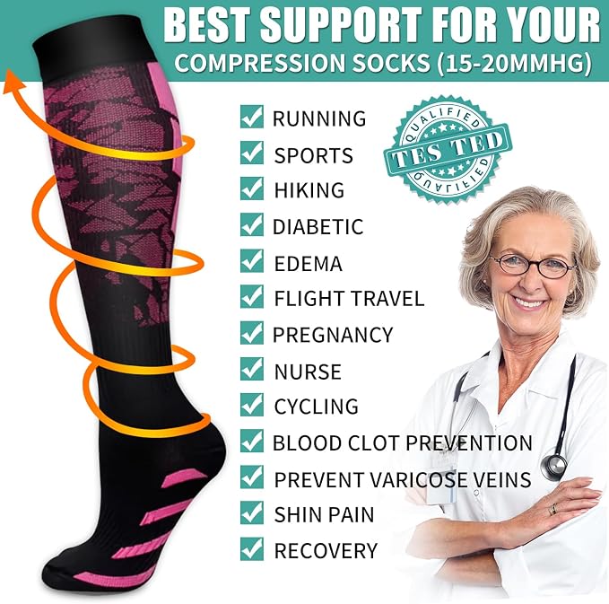 3 Pack Medical Compression Sock-Compression Sock For Women and Men Circulation -Best for Running,Nursing,Athletic Sports - Image 5