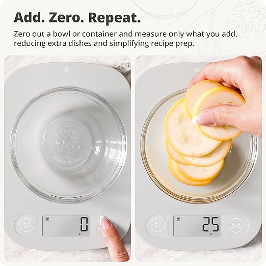 Greater Goods Food Scale, Slim & Compact Build, 1g Precision (Ash Gray) | Digital Kitchen Scale for Cooking, Meal Prep & Portion Control, Tare, Auto Shut-Off, g/oz/lb/ml Conversion & Calorie Tracking - Image 4