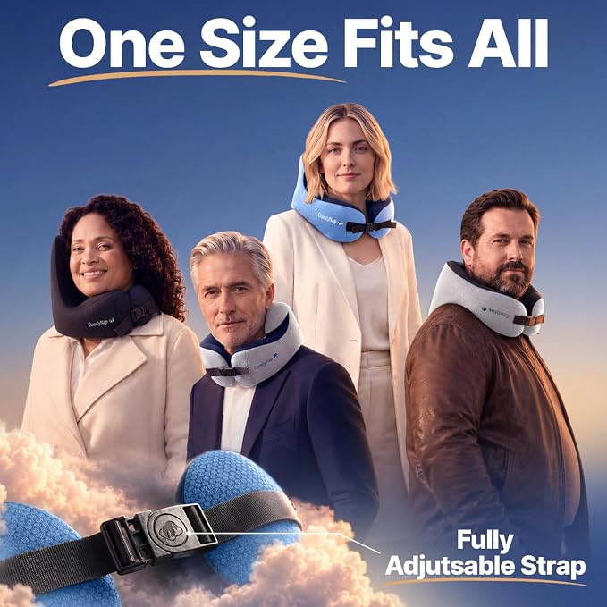 ComfyNap® Versatile Travel Neck Pillow for Airplane [Patented], 9 Positions in 3 Techniques, Plane Pillow with Pure Memory Foam, Travel Pillow with HeadRest Flight Sleep, Travel Essential - Zeus - Image 5