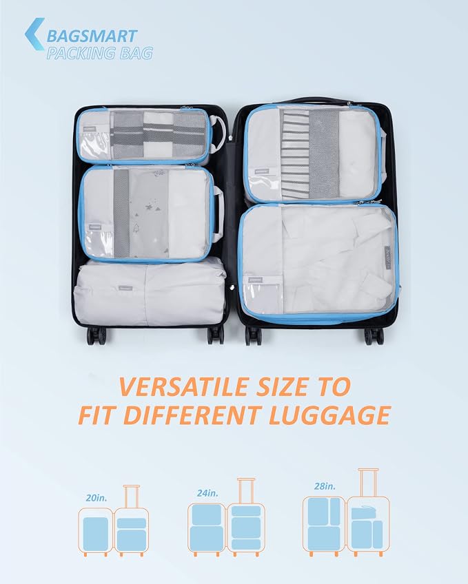 BAGSMART Compression Packing Cubes for Travel Essentials | 14 Set /6 Set /4 Set/2 Set, Lightweight, Durable - Image 3