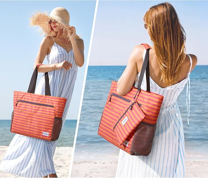 G4Free Beach Bag, Waterproof Sandproof Beach Tote Bag, Large Capacity Foldable for Women - Image 2