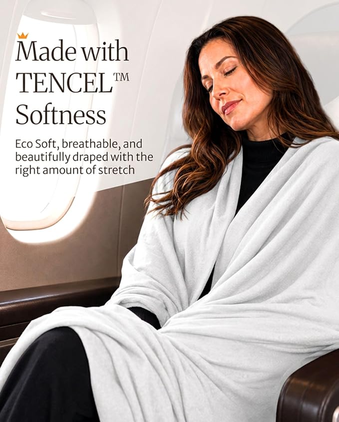 Pashmina Shawl Wraps for Women | USA Made Travel Scarf for Women | Lightweight & Soft Pashmina | Evening Dresses | Travel Scarf Airplane | UPF 50+ Sun Protection | 68x35in - Image 5