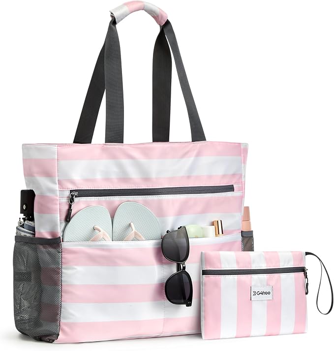 G4Free Beach Bag, Waterproof Sandproof Beach Tote Bag, Large Capacity Foldable for Women by G4Free
