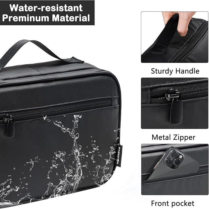 BAGSPRITE Large Hanging Toiletry Bag for Men and Women - Water-Resistant Travel Toiletry Bag - Makeup Cosmetic Bag Travel Organizer for Accessories, Shampoo, Full-size Container - Image 4