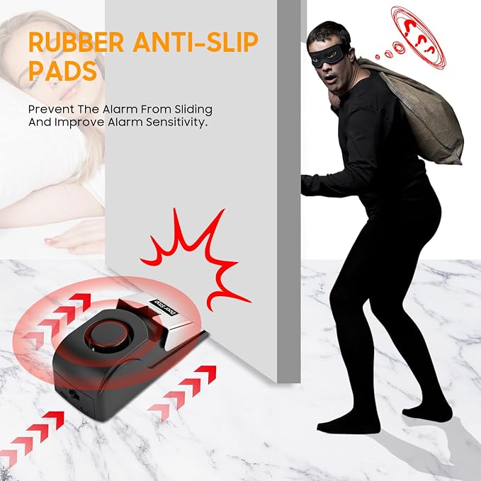 Upgraded Door Stopper Alarm - 120dB Loud Anti-Theft Security Alarm for Home, Travel & Apartments (Battery Included, 1 Pack) - Image 6
