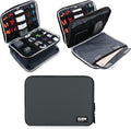 BUBM Double Layer Electronics Organizer, Travel Gadget Bag for Cables, Memory Cards, Flash Hard Drive and More, Fit for iPad or Tablet(up To 9.7")--Large, Gray | Travel Gadget Bag For Cables, Memory Cards, Flash Hard Drive and More, Fit For iPad or Tab... by BUBM