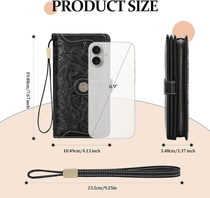 Wallets for Women Trifold Wristlet Wallets Large Capacity RFID Blocking Ladies Purse Credit Card Holder - Image 3
