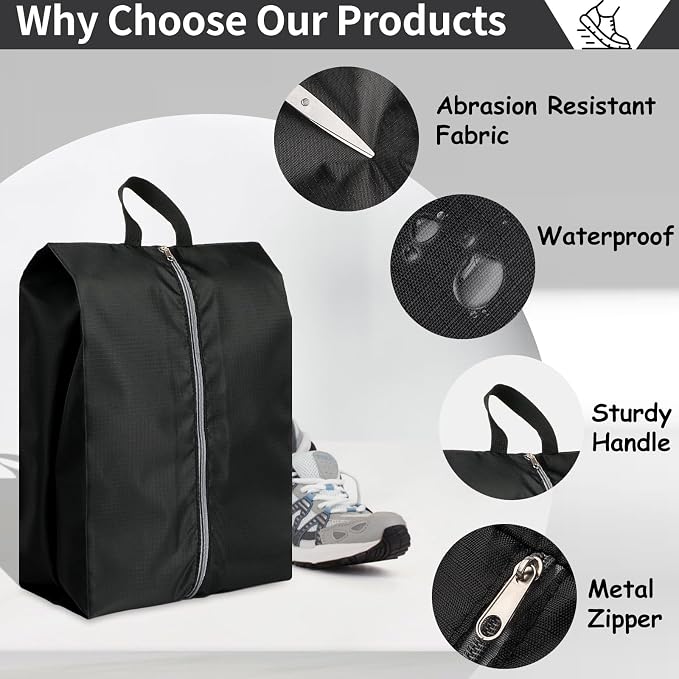 Shoe Bags for Travel, Set of 6 Pack Shoe Travel Bags for Packing Large | Large Waterproof Portable Travel Shoe Bag with Zipper Travel Essentials Women for and Men - Image 3