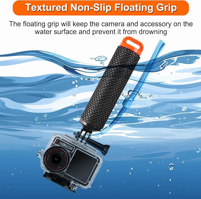 BO&DQQ Underwater Waterproof Case Compatible with DJI Osmo Action 5 Pro/Action 4/Action 3, 164FT/50M Dive Diving Housing Cover Shell with Camera Handle Mount Accessories Kit - Image 4