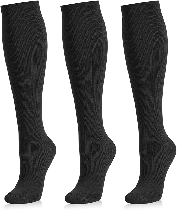 Medical Compression Socks for Women and Men 3 Pairs 20-30 mmHg Knee High Christmas Compression Stockings Circulation Best for Running Athletic Nurses by UUSOCKS