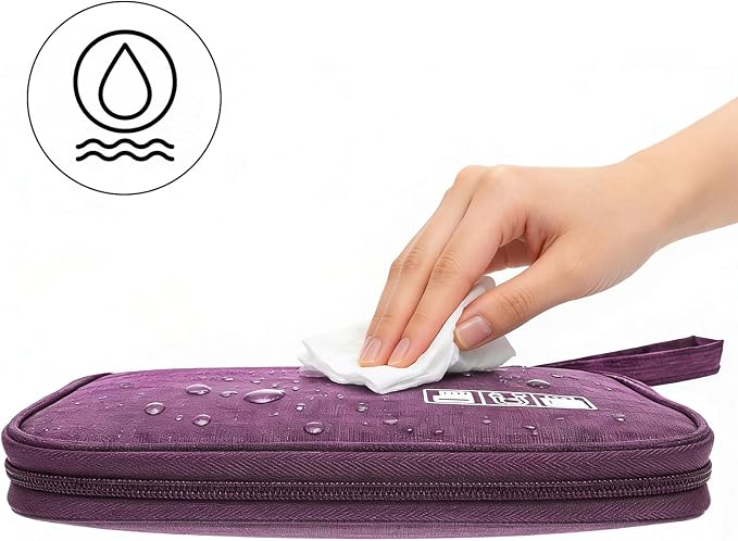 Yamrots Travel Cable Organizer, Electronic Organizer Travel Case, Portable Storage Bag for SD Card, Charger, Power Bank, Earphone (Purple) - Image 5