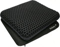 Egg Gel Seat Cushion, Breathable Gel Cushion Chair Pads with Non-Slip Cover for Home Office Car Wheelchair, Honeycomb Design Egg Seat Cushion As Seen On TV (Black) by Helishy