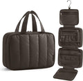 BAGSMART Travel Toiletry Bag for women, Portable Hanging Hook Makeup Bag Organizer, Waterproof Makeup Cosmetic Bag, for Full-Size Accessories, Toiletries,Charcoal Grey by BAGSMART