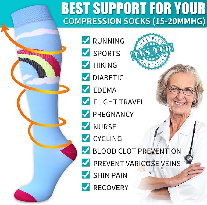 Copper Compression Socks for Women & Men (6 pairs) - Best Support for Nurses, Running, Hiking, Recovery - Image 5