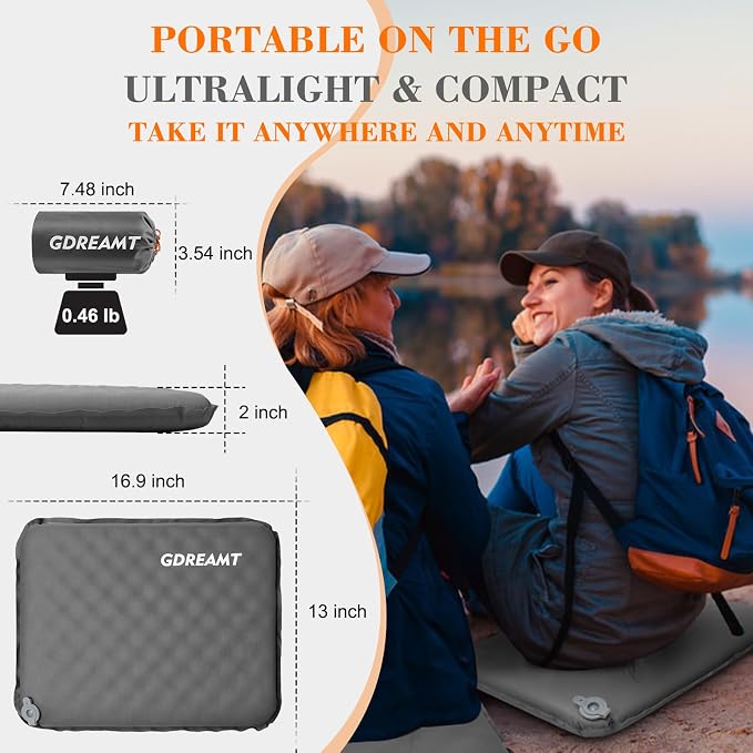 Inflatable Seat Cushion, Portable Self-Inflating Stadium Seat Cushion - Image 2
