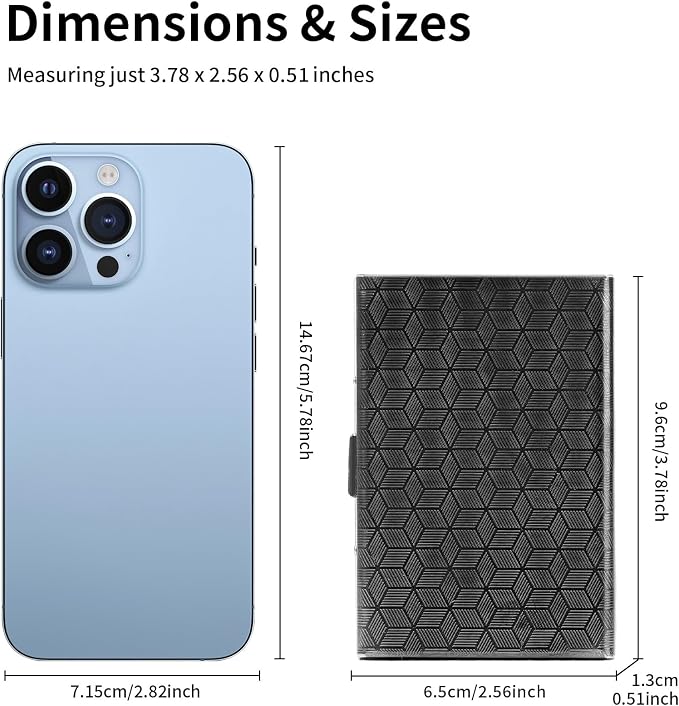 Slim Credit Card Holder RFID Blocking Credit Card Stainless Steel Metal Wallet Business Card Cases with 6 Slots Men for Women - Image 4