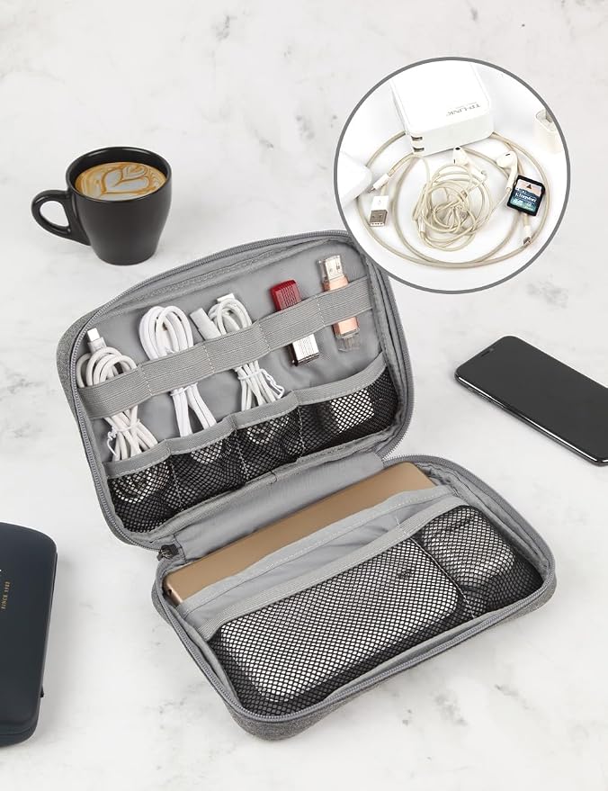 GOX Tech Pouch Accessories Case Organizer for Travel Small Electronics Bag | Cord Organizer for Travel, Electronics travel Organizer Travel Case, Mouse and Charger Pouch - Image 9