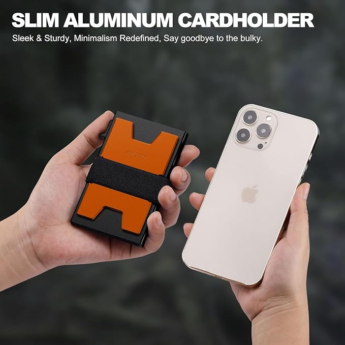 SEMORID RFID Blocking Slim Card Holder Wallet for Men Wallet Minimalist | Durable Expandable Backplate Compact Smart Metal Pop Up Wallet Front Pocket Holds 12+ Cards Plus Cash, Birthady Gifts for Men - Image 4