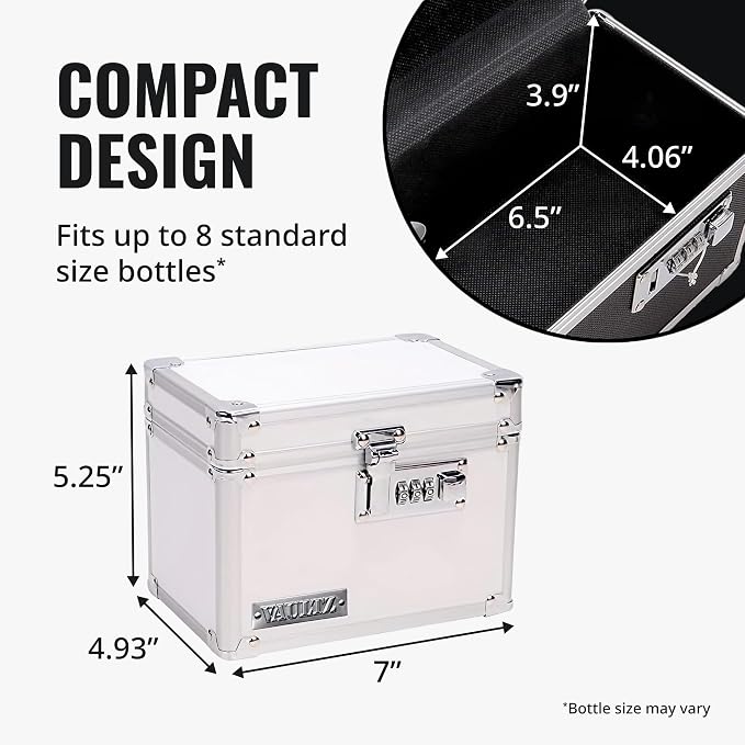 Vaultz Locking Medicine Box with Combination Lock - Secure Metal Lock Box Safe for Medication, Pills & Valuables, Small Lockbox with Code, Portable Storage Case, Leopard | Metal lock box, storage case for medication and small valuables, 3-digit combina... - Image 3