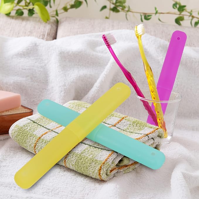 Cllayees 6 Pcs Travel Toothbrush Case Holder, Breathable Portable Toothbrush Container, Multiple Color Clear Toothbrush Holder for Home Trip Camping - Image 5