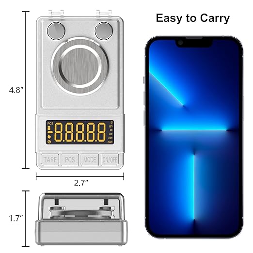 Silver Milligram Scale 100g/0.001g, Digital Mg Powder Scale for Gold | Mg Scale with 20g Calibration Weight and Accessories, Silver Powder Scale for Reloading - Image 3