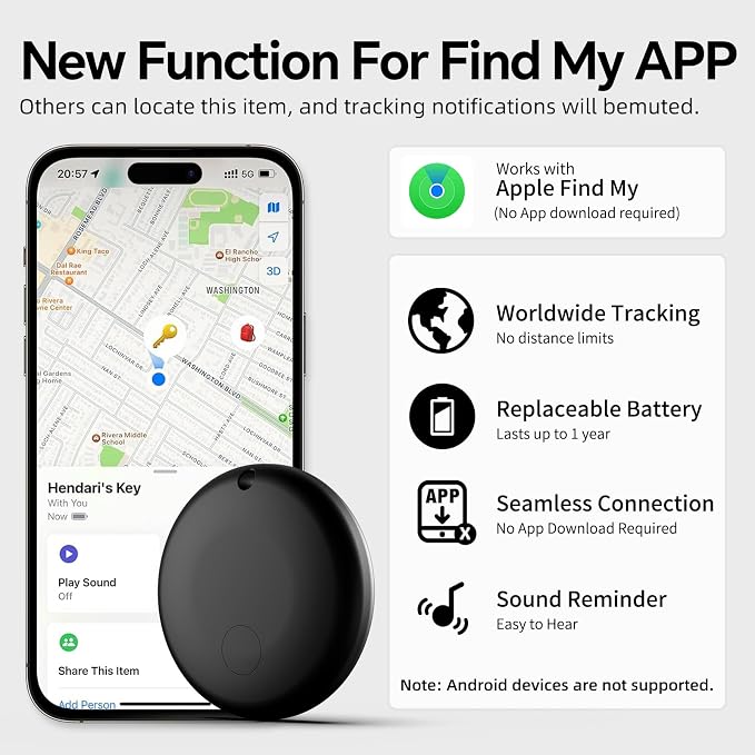 GPS Tracker for Vehicles Work with Find My(iOS Only), Safe Sync GPS Tracker Mini Car Item Finder, Hidden Car Location GPS Tracking Tags Device No Month Fee NO Subscription No SIM - Image 7