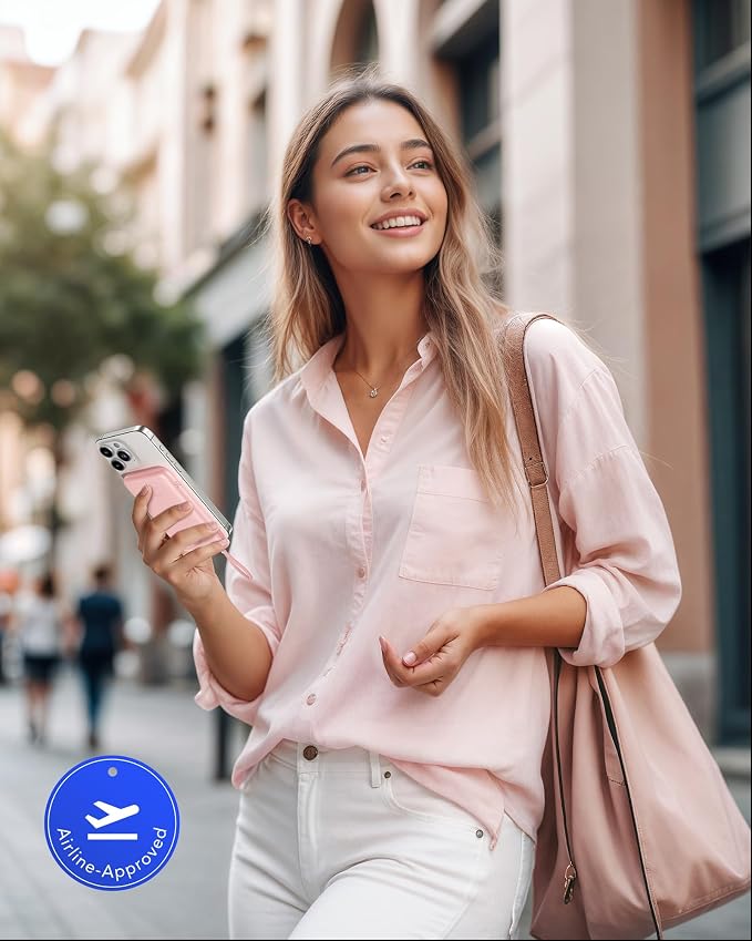 VIYISI 0.58” Slim Portable Charger Small 10000mAh with Built-in USB C Cable | PD 20W Compact Power Bank Fast Charging Battery Pack Cute Travel Essential for iPhone 17 16 15 Samsung S25 A16 Android-Pink - Image 8
