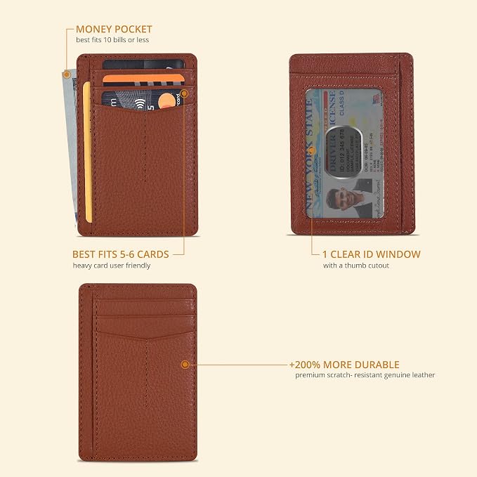 Oak Leathers Leather Wallet for Men & Women - RFID Slim Card Holder - Image 2