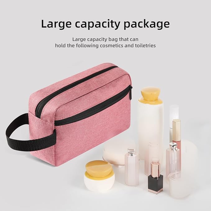 Icramsy Travel Toiletry bag Toiletry bag for women men Hanging Cosmetic bag Travel accessories for Women Men (Dusky pink) - Image 3