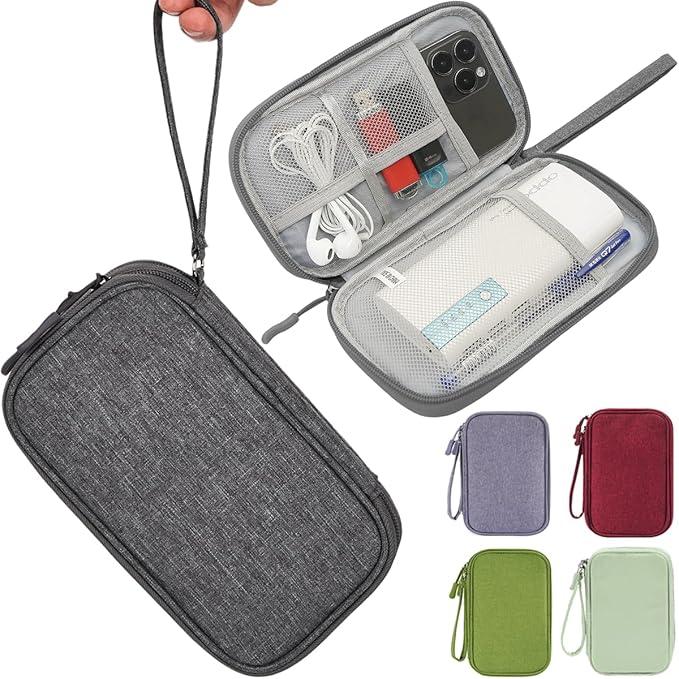CAAORDKSO Electronic Organizer Travel USB Cable Accessories Case Bag, Waterproof Electronics Accessories Bag Organizer Case for USB, Cable, Cord, Charger, Phone, Power Bank, Earphone (Dark Gray) by Unknown