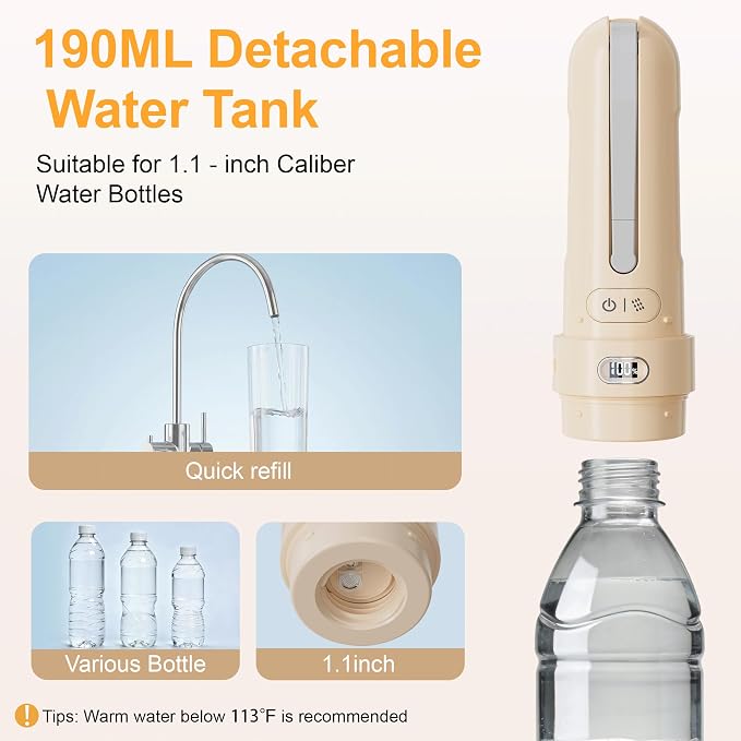 Electric Portable Bidet for Postpartum Care, Light Orange - Image 7