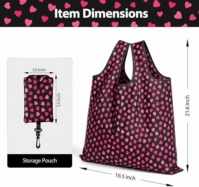 1 Pack Reusable Shopping Bag, Foldable Grocery Bag, Black | Large Capacity, Washable, Grocery Tote, Utility Travel Shoulder Bag - Image 2